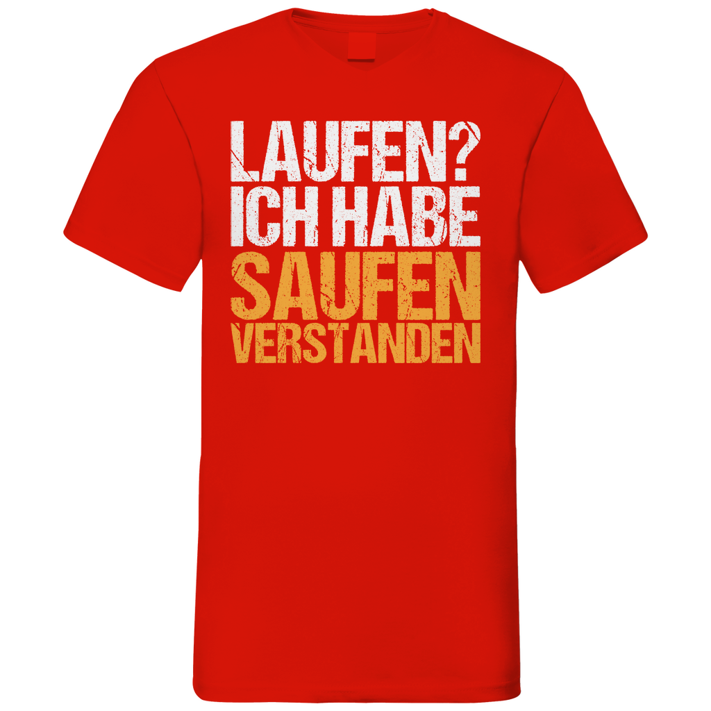 Laufen? Ich habe saufen verstanden - Herren V-Neck Shirt Red