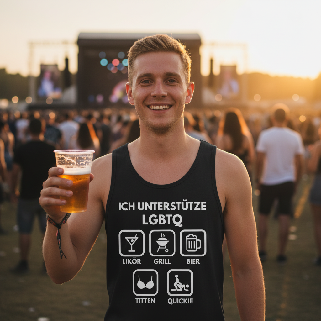 ICH UNTERSTÜTZE LGBTQ – Likör, Grill, Bier, Titten, Quickie – Herren Tank Top
