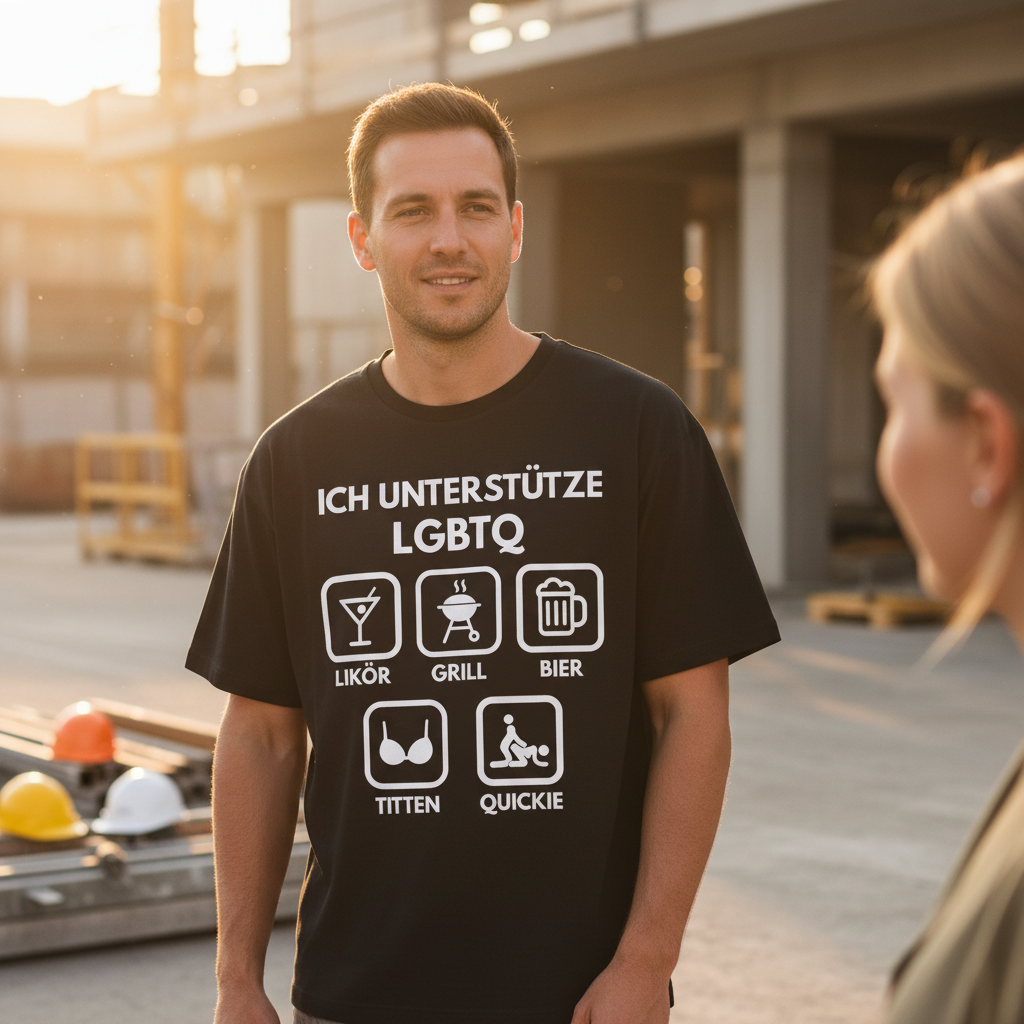 ICH UNTERSTÜTZE LGBTQ Likör Grill BIer Titten Quickie - Jack and Jones Oversize T-Shirt