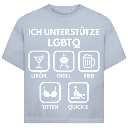 ICH UNTERSTÜTZE LGBTQ Likör Grill BIer Titten Quickie - Jack and Jones Oversize T-Shirt