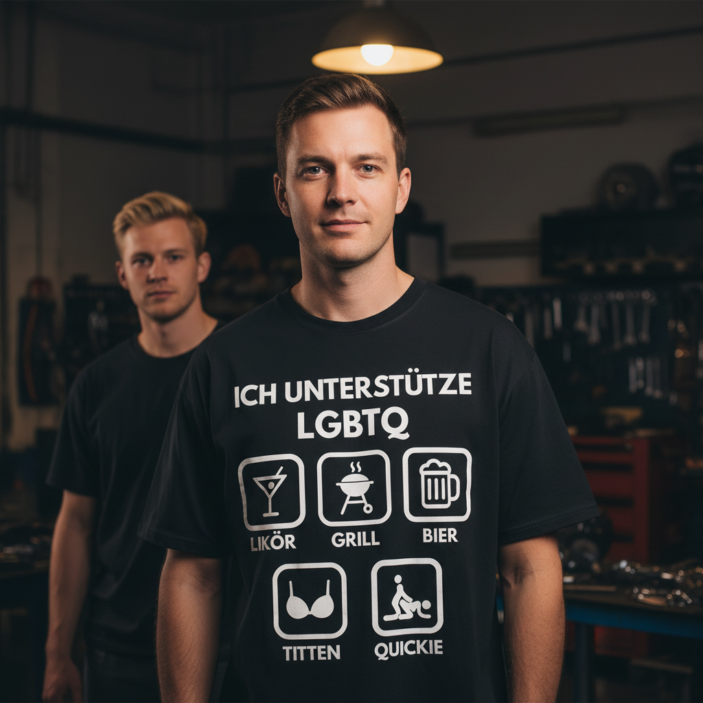 ICH UNTERSTÜTZE LGBTQ Likör Grill BIer Titten Quickie - Jack and Jones Oversize T-Shirt