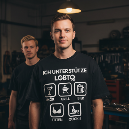 ICH UNTERSTÜTZE LGBTQ Likör Grill BIer Titten Quickie - Jack and Jones Oversize T-Shirt
