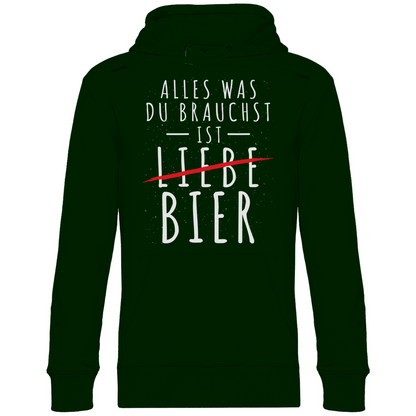 Alles was du brauchst ist Bier - Unisex Hoodie Forest Green