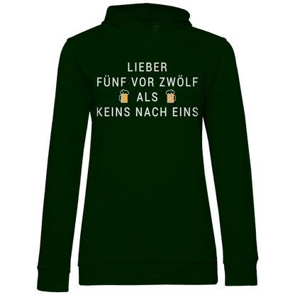 Lieber fünf vor zwölf als keins nach eins - Damen Hoodie Forest Green