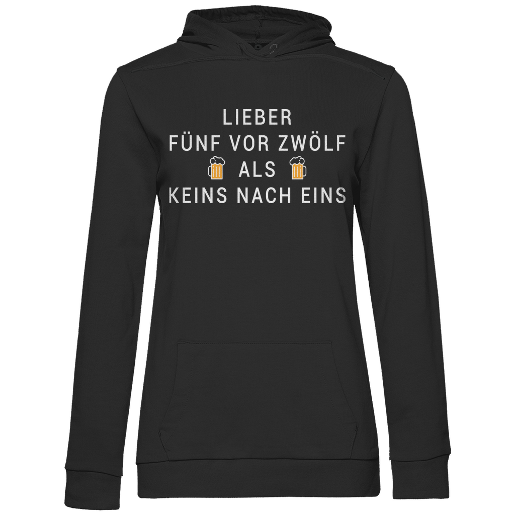Lieber fünf vor zwölf als keins nach eins - Damen Hoodie Black
