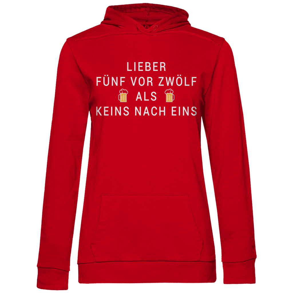 Lieber fünf vor zwölf als keins nach eins - Damen Hoodie Red