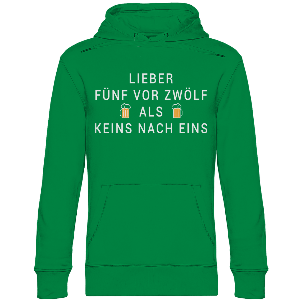 Lieber fünf vor zwölf als keins nach eins - Unisex Hoodie Kelly Green