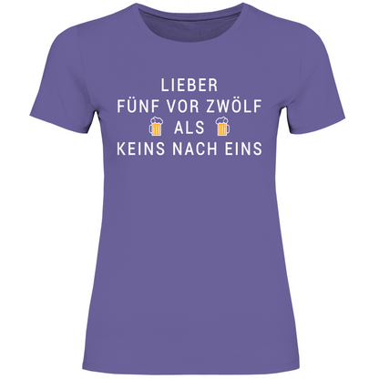 Lieber fünf vor zwölf als keins nach eins - Damenshirt Millennial Lilac