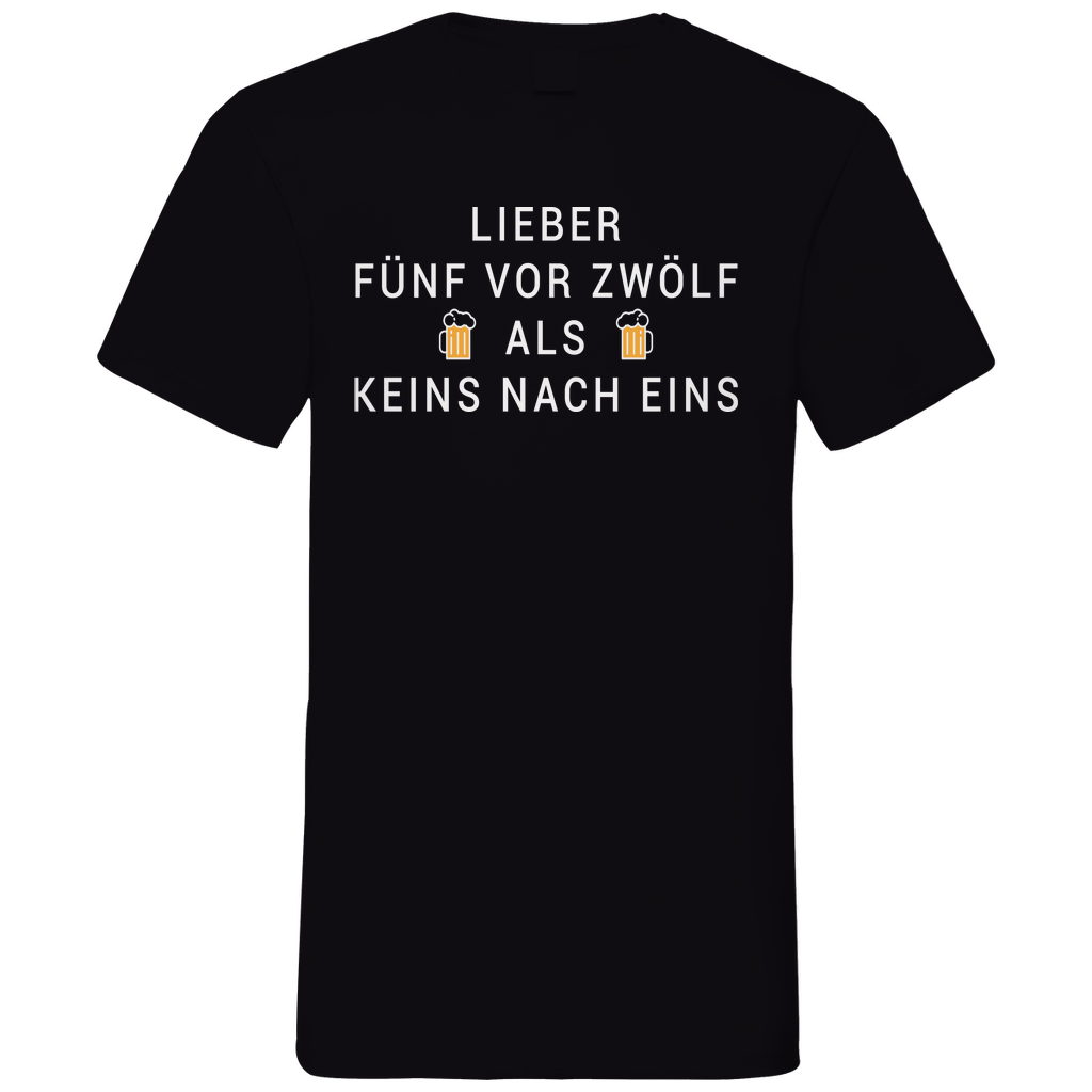 Lieber fünf vor zwölf als keins nach eins - Herren V-Neck Shirt Black