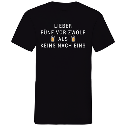 Lieber fünf vor zwölf als keins nach eins - Herren V-Neck Shirt Black