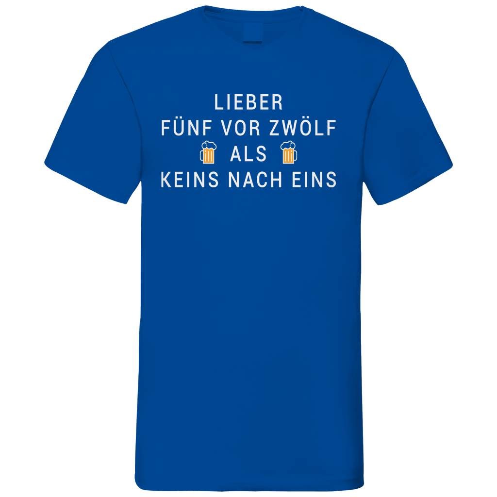 Lieber fünf vor zwölf als keins nach eins - Herren V-Neck Shirt Royal Blue