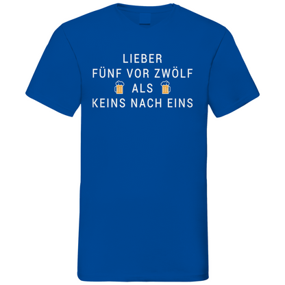 Lieber fünf vor zwölf als keins nach eins - Herren V-Neck Shirt Royal Blue