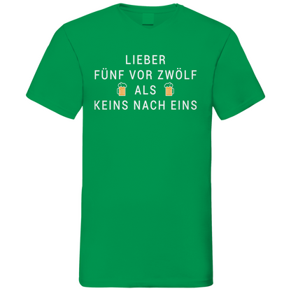 Lieber fünf vor zwölf als keins nach eins - Herren V-Neck Shirt Kelly Green