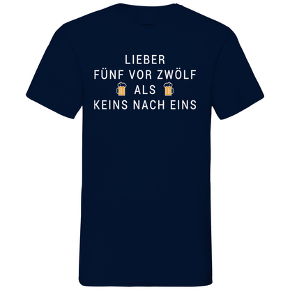 Lieber fünf vor zwölf als keins nach eins - Herren V-Neck Shirt Navy