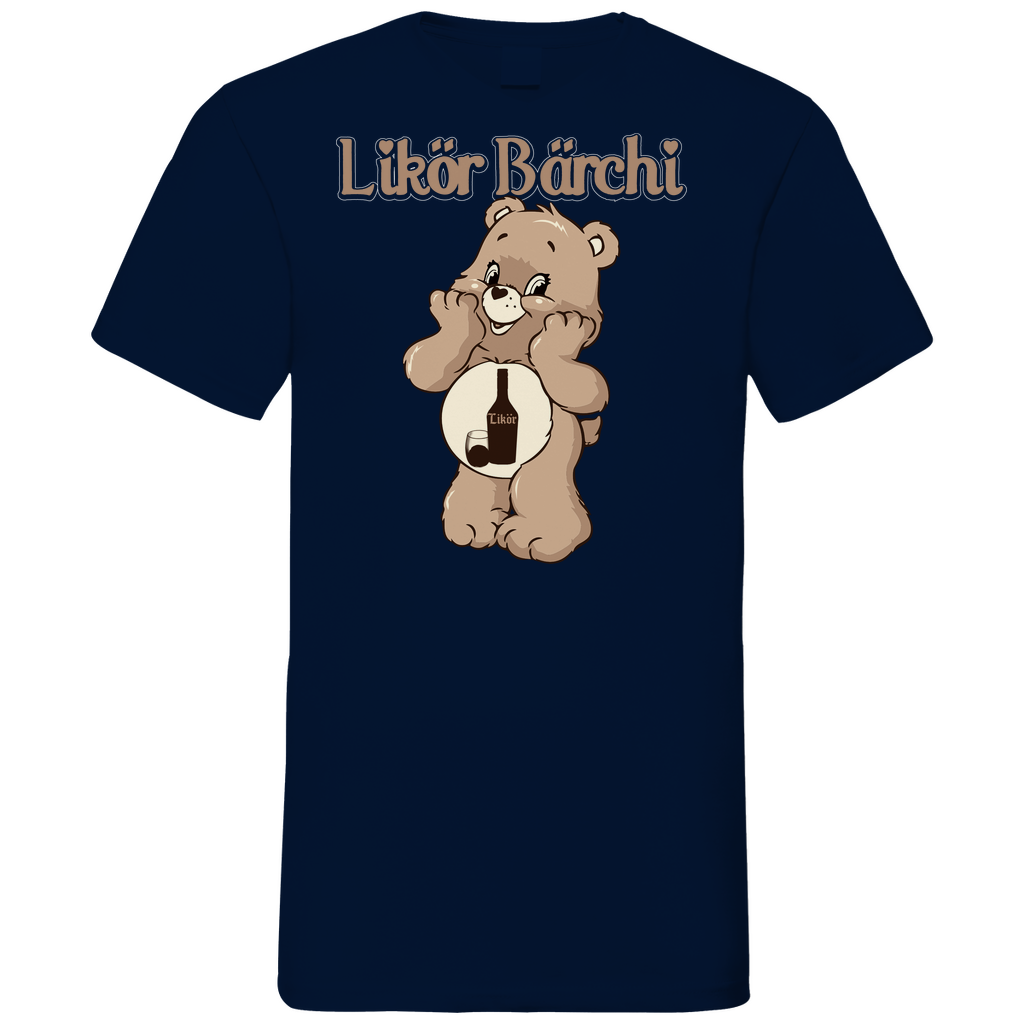 Likör Bärchi - Glücksbärchi - Herren V-Neck Shirt Navy