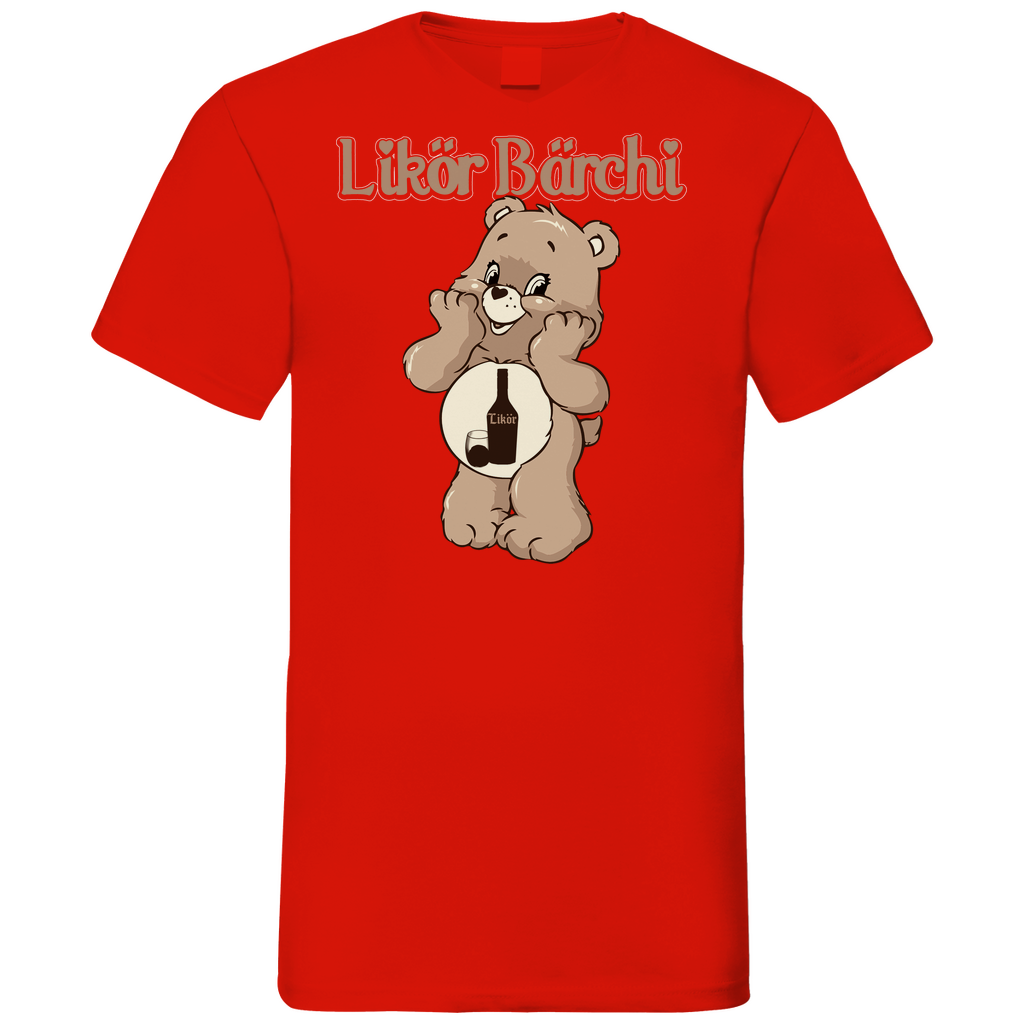 Likör Bärchi - Glücksbärchi - Herren V-Neck Shirt Red