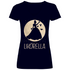 Mond Prinzessin - Likörella - V-Neck Damenshirt Deep Navy