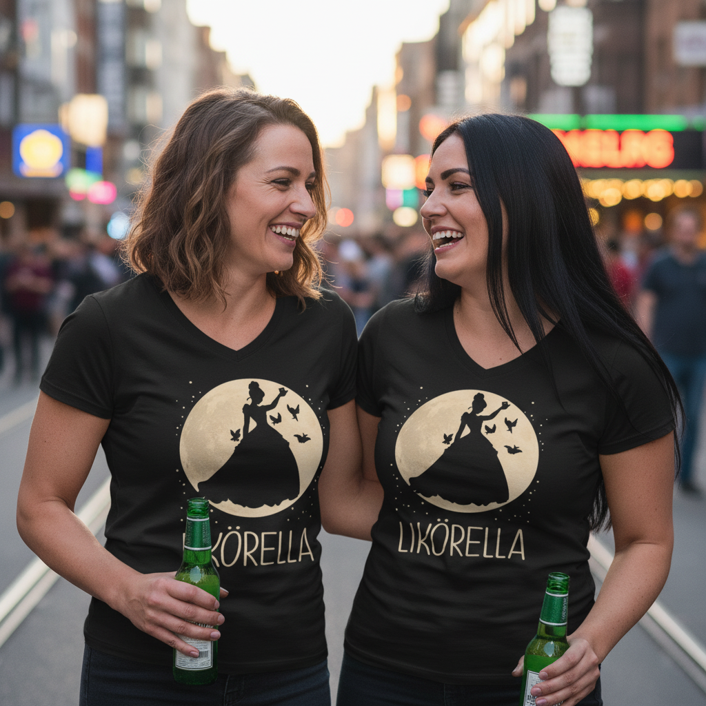 Mond Prinzessin - Likörella - V-Neck Damenshirt