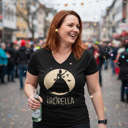 Mond Prinzessin - Likörella - V-Neck Damenshirt