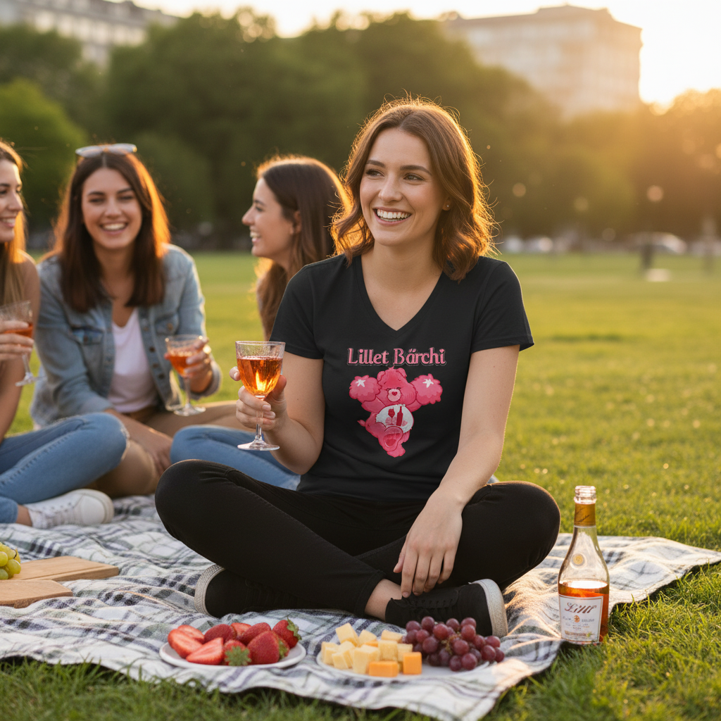 Lillet Bärchi - Glücksbärchi - V-Neck Damenshirt