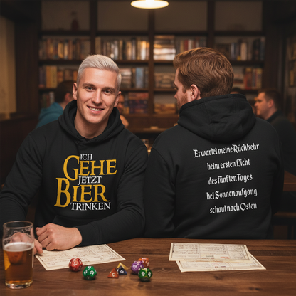 Ich gehe jetzt Bier trinken HDR - Beidseitiger Druck - Unisex Hoodie