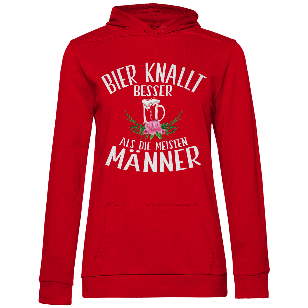 Bier knallt besser als die meisten Männer - Damen Hoodie Red