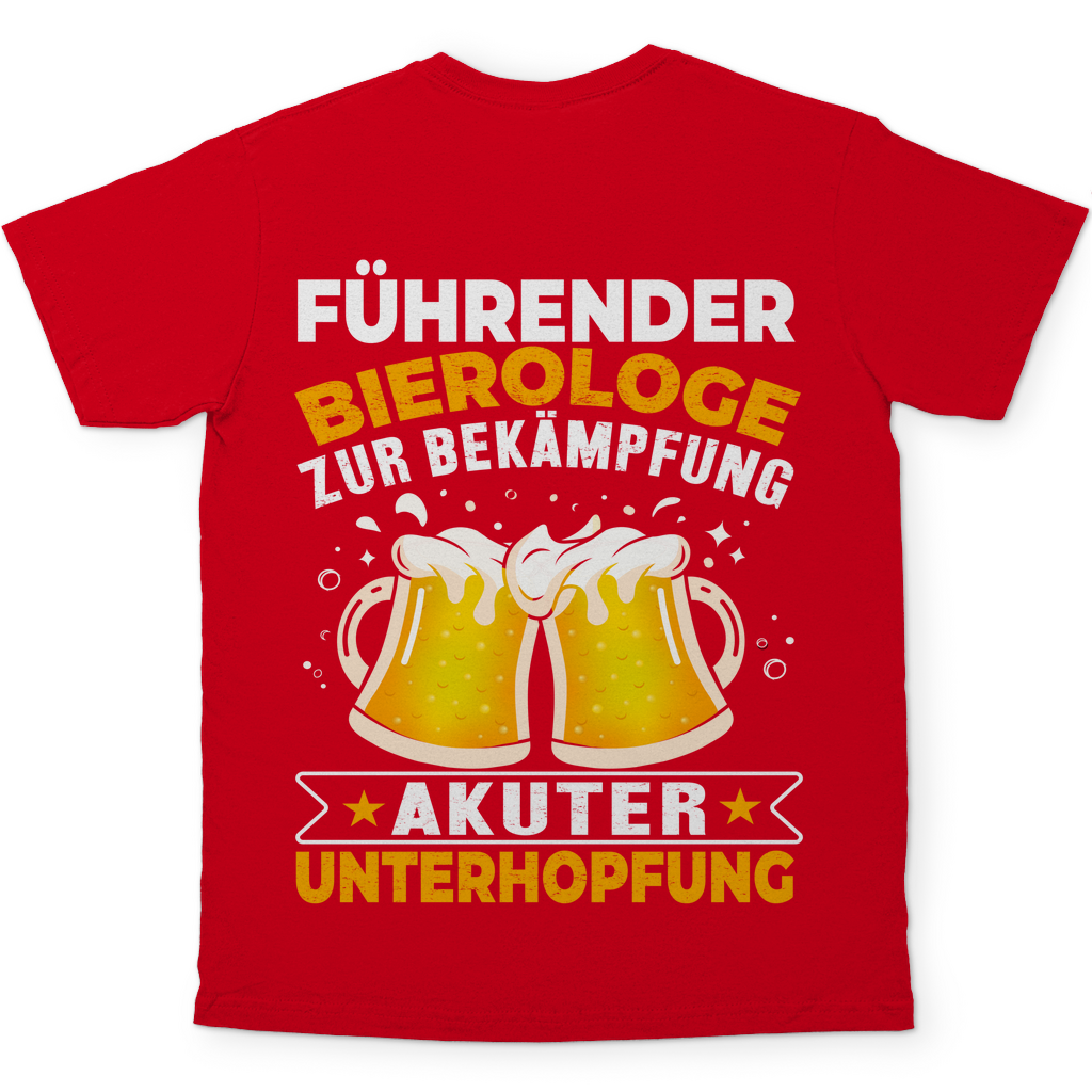 Führender Bierologe zur Bekämpfung akuter Unterhopfung - Herren Shirt Red