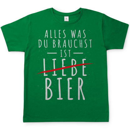 Alles was du brauchst ist Bier - Herren Shirt Kelly Green