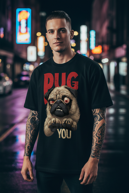 Jack &amp; Jones Oversize Mops Hund Pug You Herren T-Shirt