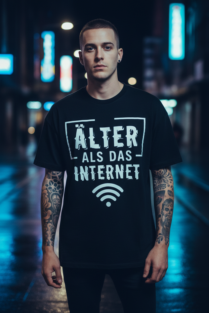 Jack &amp; Jones Oversize Älter Als Das Internet Herren T-Shirt