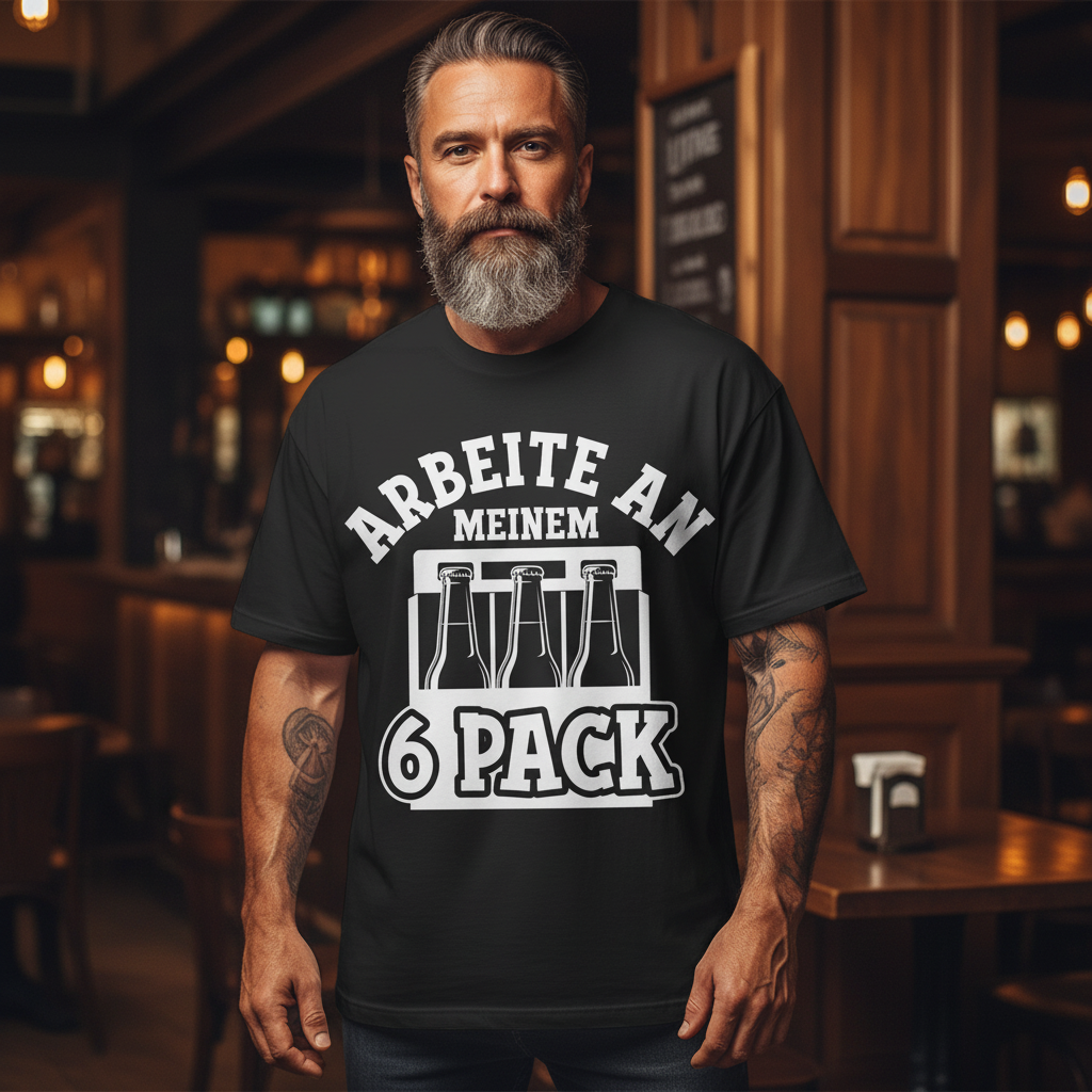 Jack &amp; Jones Oversize Arbeite An Meinem 6 Pack Bier Herren T-Shirt