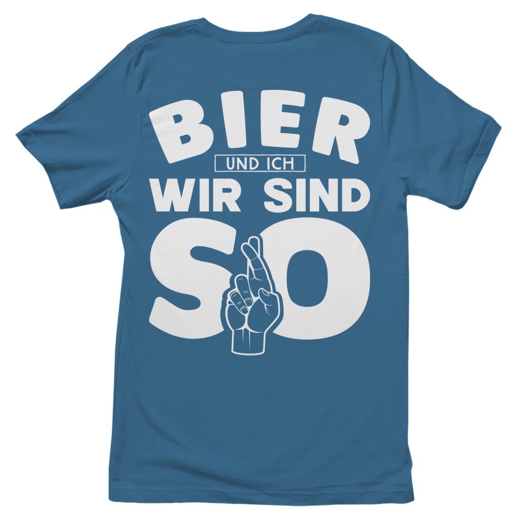 Bier und ich wir sind so - Damenshirt Stone Blue