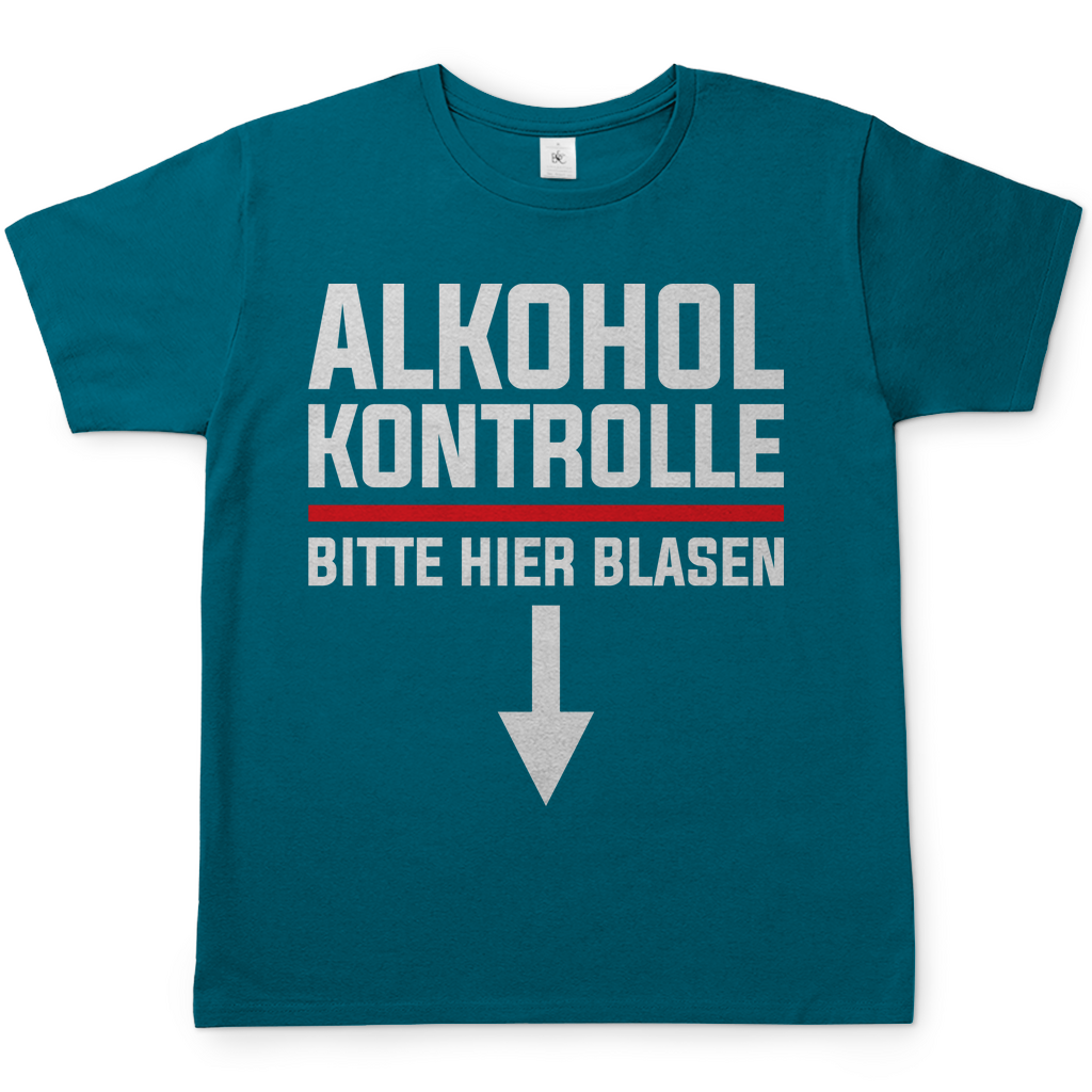 Alkohol Kontrolle bitte hier Blasen - Herren Shirt Diva Blue