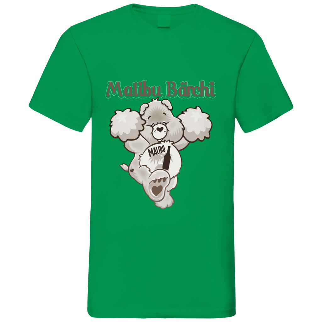 Malibu Bärchi - Glücksbärchi - Herren V-Neck Shirt Kelly Green