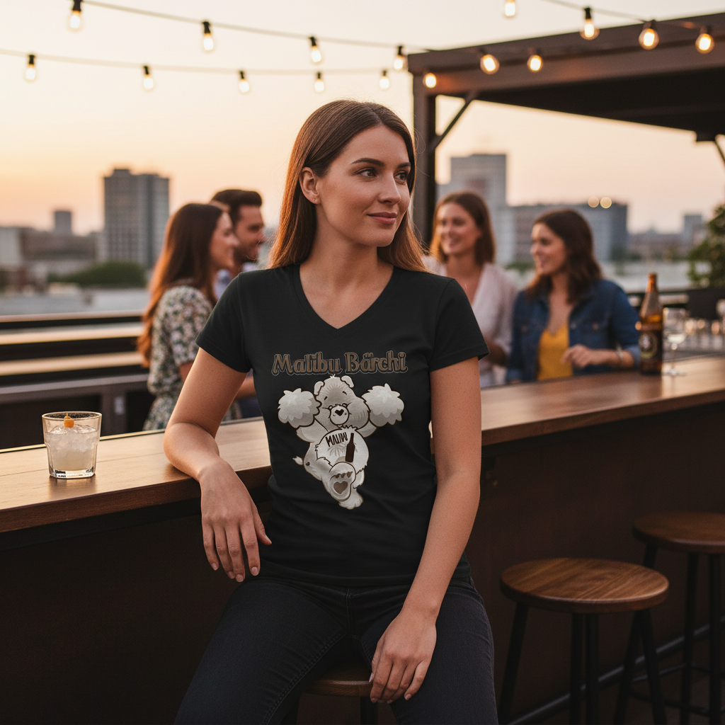Malibu Bärchi - Glücksbärchi - V-Neck Damenshirt