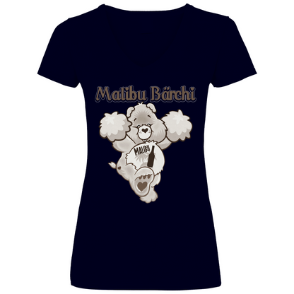 Malibu Bärchi - Glücksbärchi - V-Neck Damenshirt Deep Navy