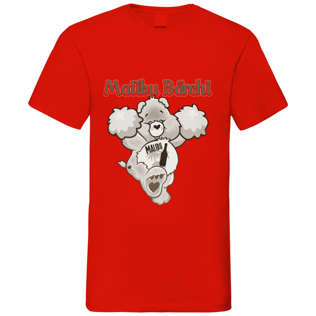 Malibu Bärchi - Glücksbärchi - Herren V-Neck Shirt Red