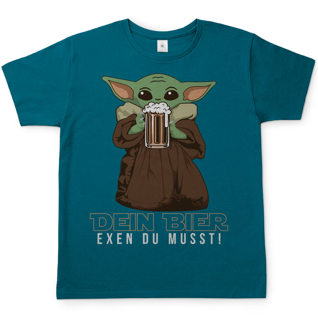 Dein Bier exen du musst Baby Yoda - Herren Shirt Diva Blue