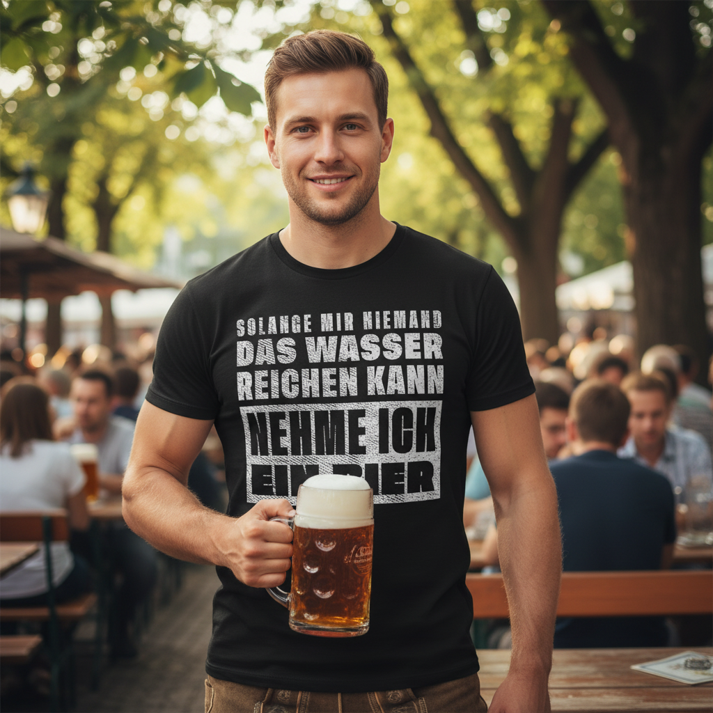 Solange mir niemand das Wasser reichen kann nehme ich ein Bier - Herren Shirt