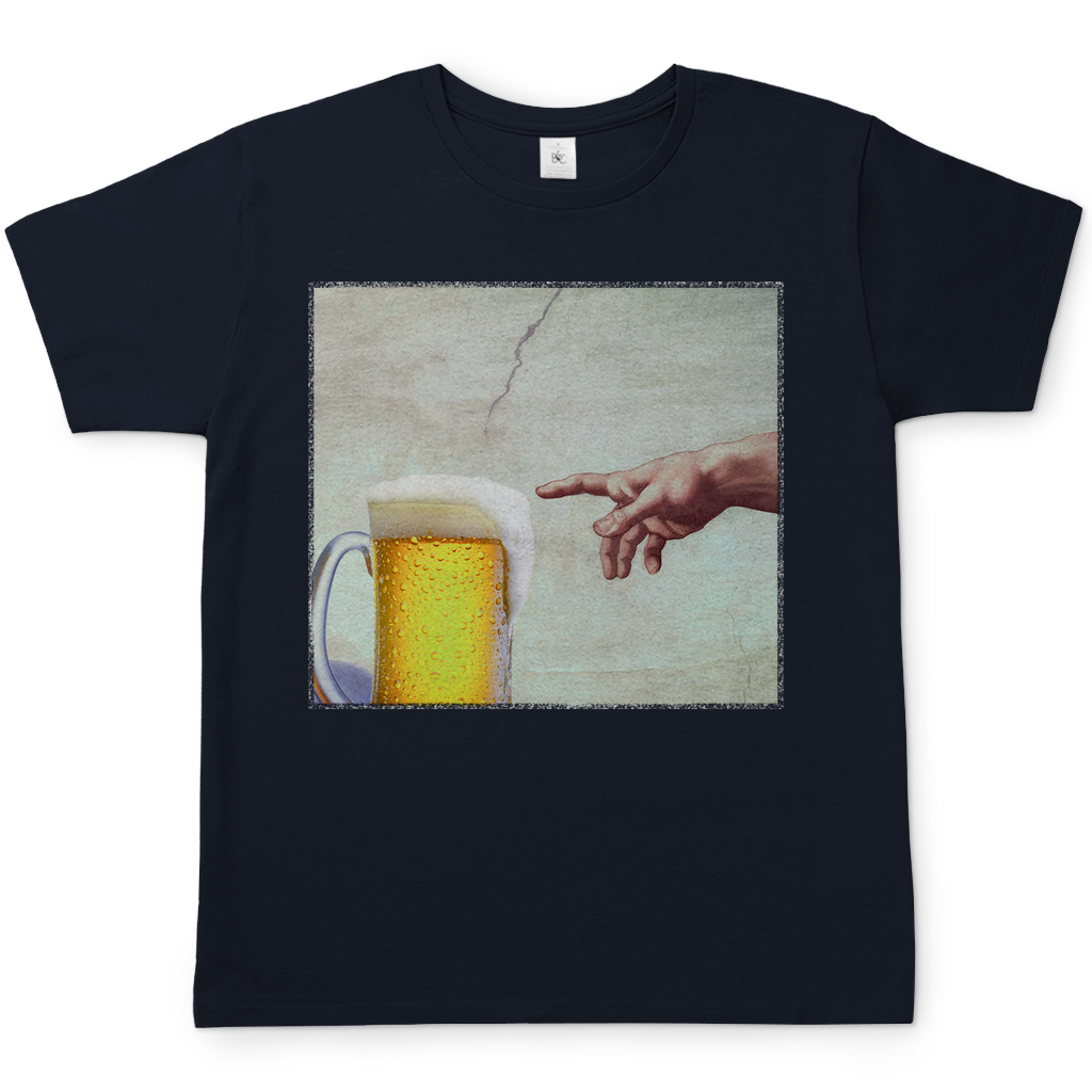 Gottes Hand mit Bier - Herren Shirt Navy