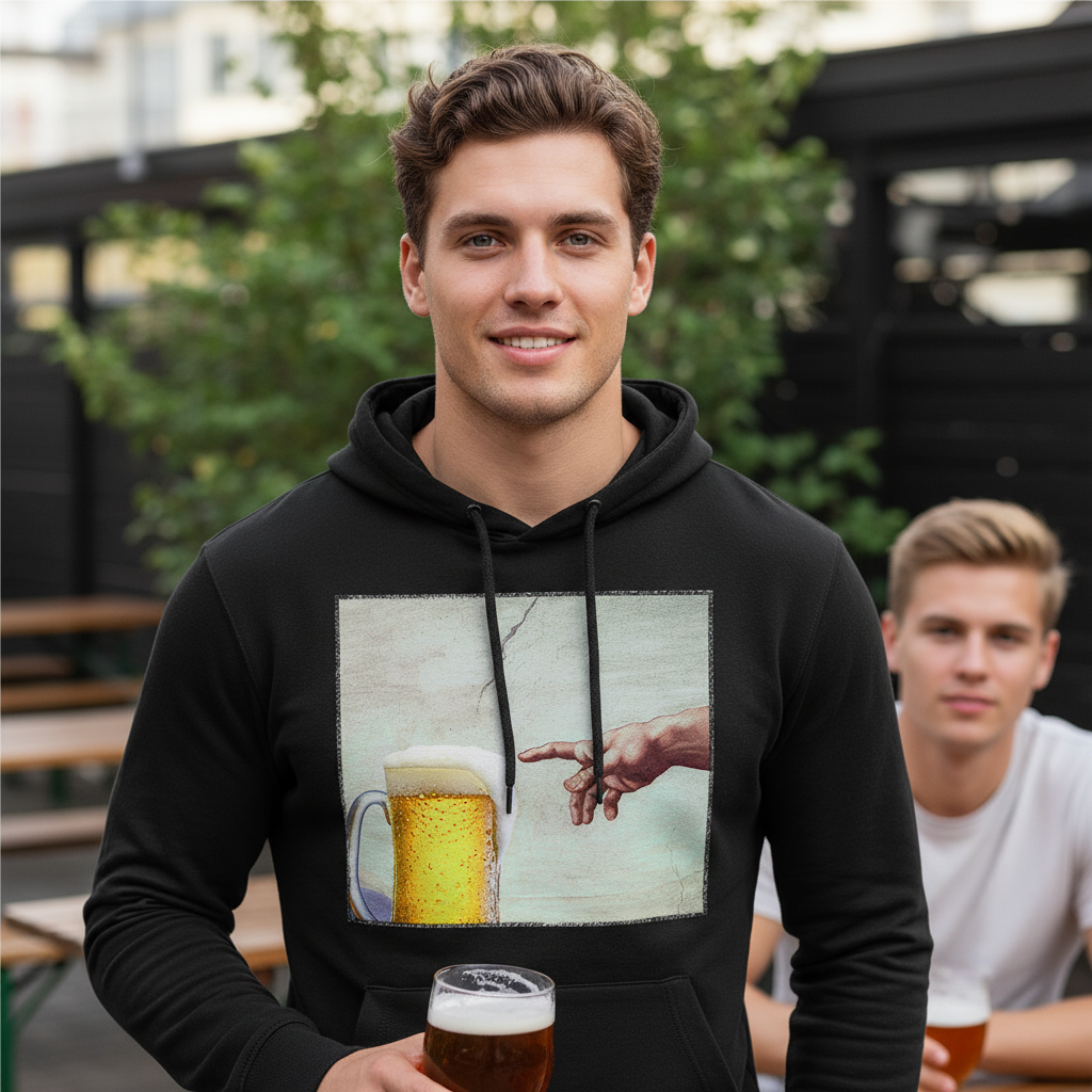 Gottes Hand mit Bier - Unisex Hoodie