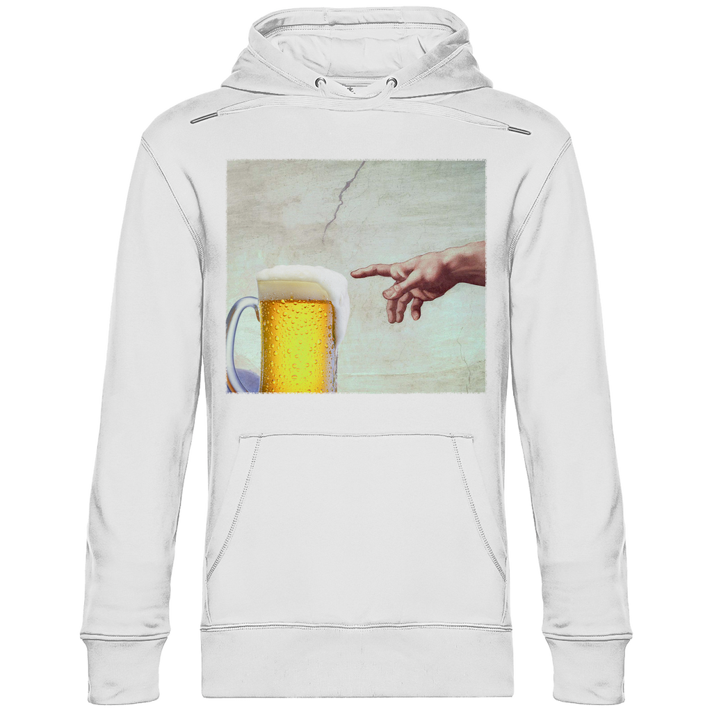 Gottes Hand mit Bier - Unisex Hoodie White