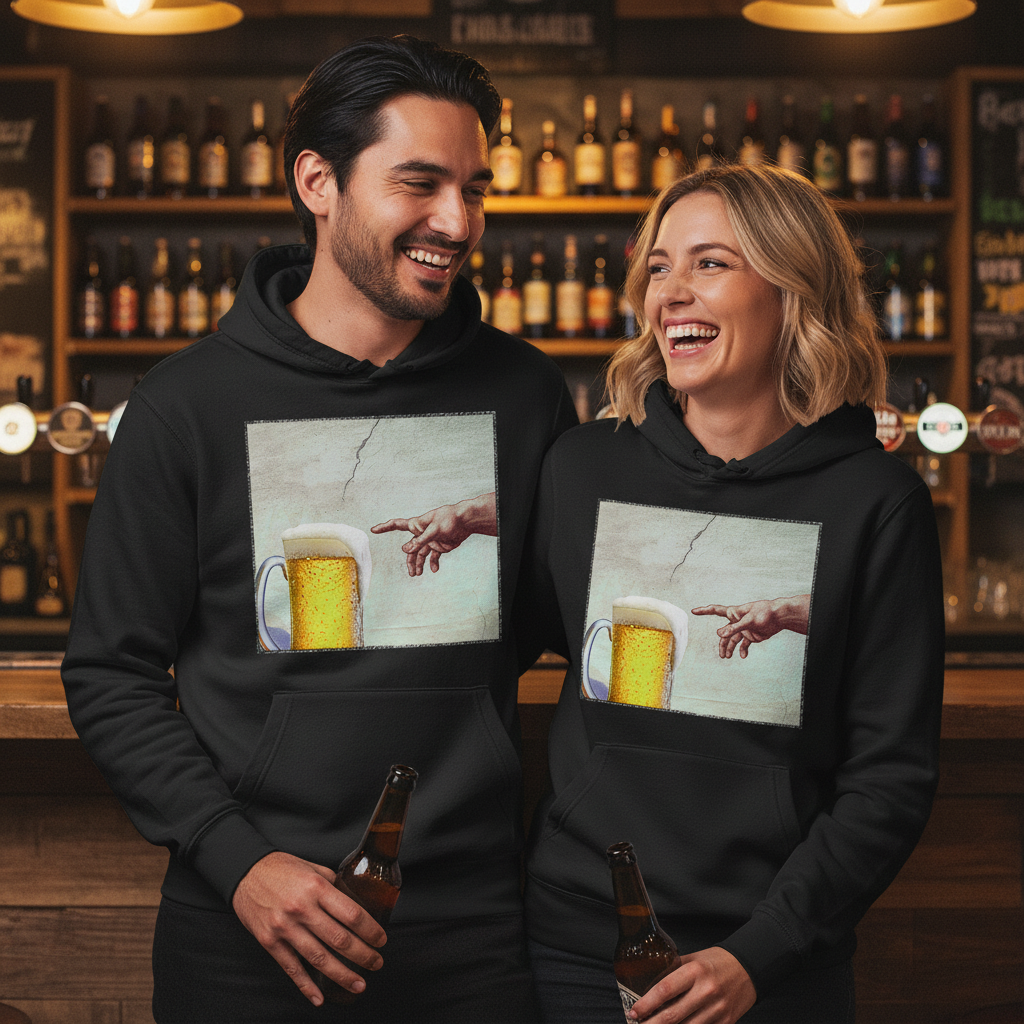 Gottes Hand mit Bier - Unisex Hoodie