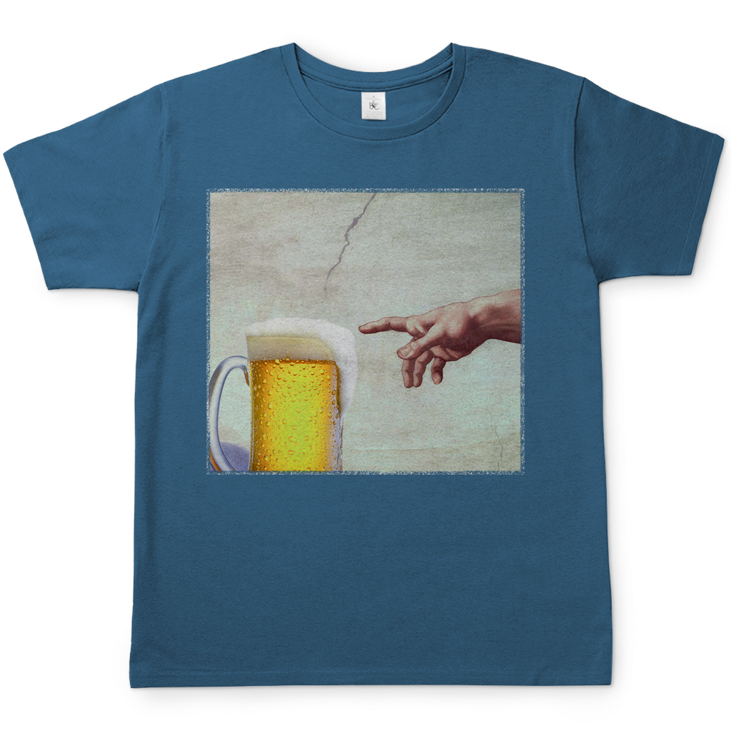 Gottes Hand mit Bier - Herren Shirt Stone Blue