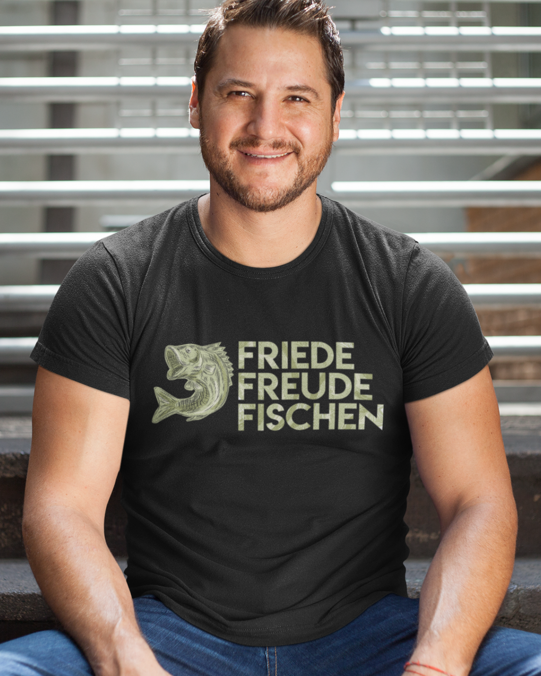 Angel T-Shirt Männer – Friede Freude Fischen Fun Design für entspannte Angler