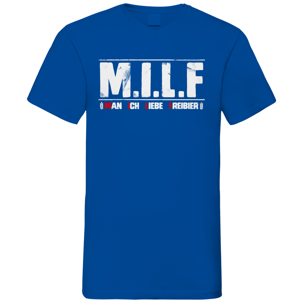 MILF man ich liebe Freibier - Herren V-Neck Shirt Royal Blue