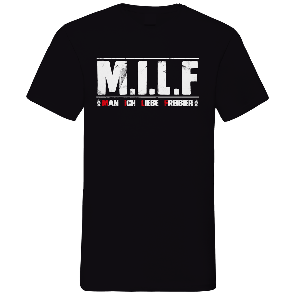 MILF man ich liebe Freibier - Herren V-Neck Shirt Black
