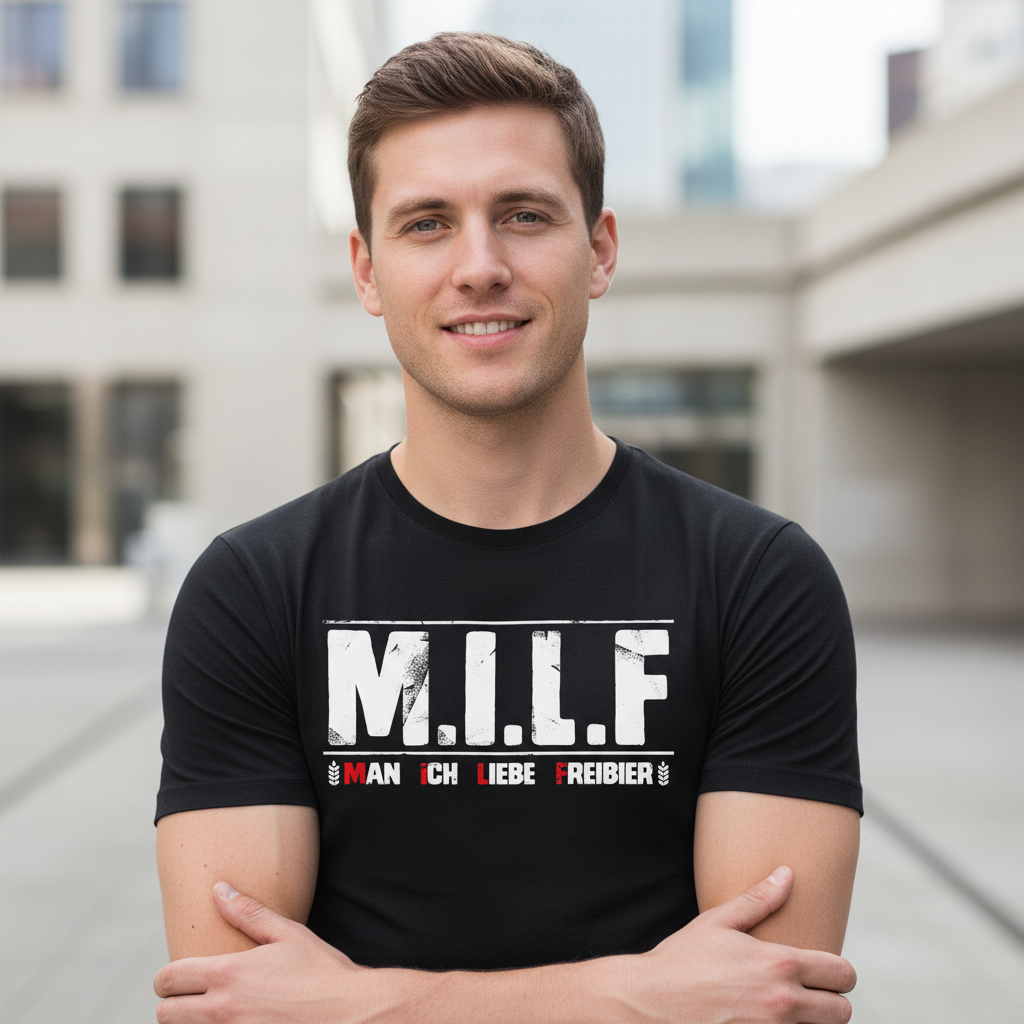 MILF man ich liebe Freibier - Herren V-Neck Shirt