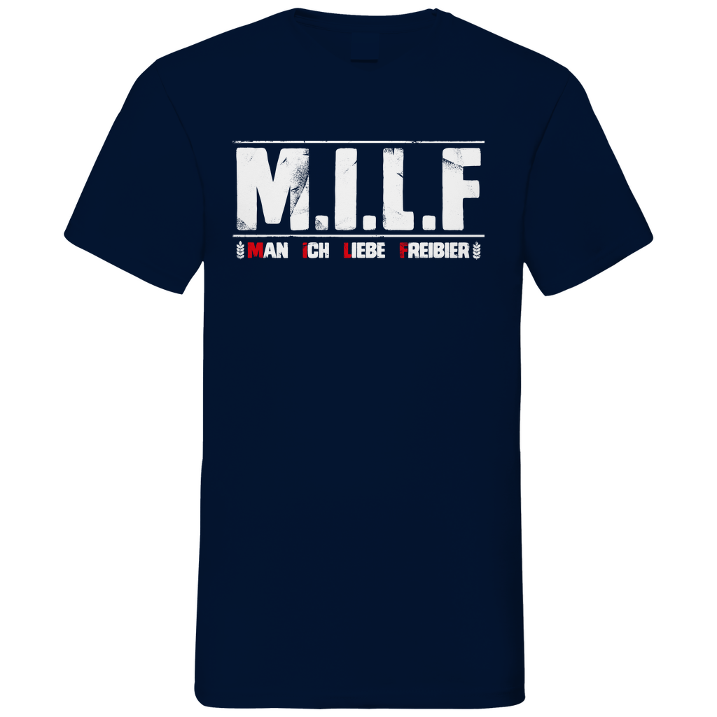 MILF man ich liebe Freibier - Herren V-Neck Shirt Navy