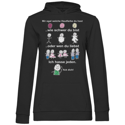Mir egal welche Hautfarbe du hast - Damen Hoodie Black